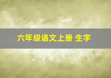 六年级语文上册 生字